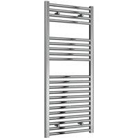 Bathroom Kingdom Diva Chrome Straight Heated Towel Rail 1200x500 in Silver