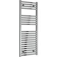 Bathroom Kingdom Diva Chrome Straight Heated Towel Rail 1200x450 in Silver