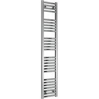 Bathroom Kingdom Diva Chrome Straight Heated Towel Rail 1600x300 in Silver