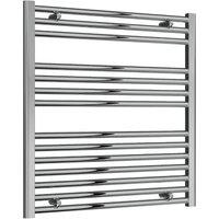 Bathroom Kingdom Diva Chrome Straight Heated Towel Rail 800x750 in Silver