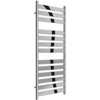 Bathroom Kingdom Carpi Chrome Designer Flat Panel Heated Towel Rail 1300x500 in Silver