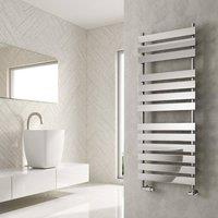 Bathroom Kingdom Trento Chrome Designer Flat Panel Heated Towel Rail 950x500 in Silver