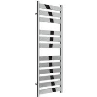 Bathroom Kingdom Carpi Chrome Designer Flat Panel Heated Towel Rail 1200x400 in Silver