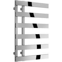 Bathroom Kingdom Florina Chrome Designer Flat Panel Heated Towel Rail 800x500 in Silver