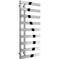 Bathroom Kingdom Florina Chrome Designer Flat Panel Heated Towel Rail 1235x500 in Silver