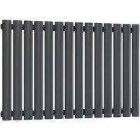 Bathroom Kingdom Neva Anthracite Single Oval Horizontal Radiator 550x826 in Grey