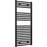 Bathroom Kingdom Diva Black Straight Heated Towel Rail 1200x500