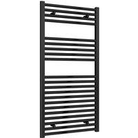 Bathroom Kingdom Diva Black Straight Heated Towel Rail 1200x600