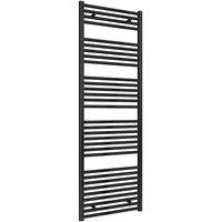 Bathroom Kingdom Diva Black Straight Heated Towel Rail 1800x600