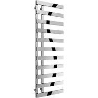 Bathroom Kingdom Florina Chrome Designer Flat Panel Heated Towel Rail 1525x500 in Silver