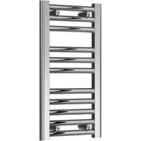 Bathroom Kingdom Diva Chrome Straight Heated Towel Rail 600x300 in Silver