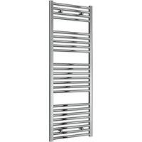 Bathroom Kingdom Diva Chrome Straight Heated Towel Rail 1400x500 in Silver