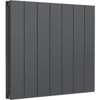 Bathroom Kingdom Casina Anthracite Double Flat Panel Horizontal Radiator 600x660 in Grey