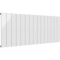 Bathroom Kingdom Casina White Single Flat Panel Horizontal Radiator 600x1420