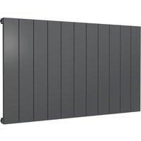 Bathroom Kingdom Casina Anthracite Single Flat Panel Horizontal Radiator 600x1040 in Grey