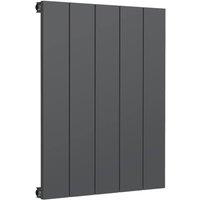 Bathroom Kingdom Casina Anthracite Single Flat Panel Horizontal Radiator 600x470 in Grey
