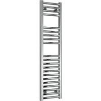 Bathroom Kingdom Diva Electric Chrome Straight Heated Towel Rail 1200x300 in Silver