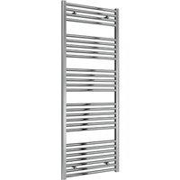 Bathroom Kingdom Diva Electric Chrome Straight Heated Towel Rail 1600x600 in Silver