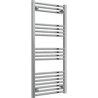 Bathroom Kingdom Capo Electric Chrome Straight Heated Towel Rail 1200x500 in Silver