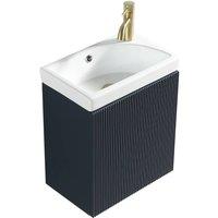 Bathroom Kingdom Flauto Midnight Wall Hung Cloakroom Vanity Basin 450mm in Blue