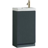 Bathroom Kingdom Flauto Smoked Sage Cloakroom Basin Vanity 450mm in Dark Green