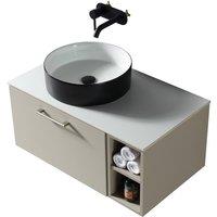 Bathroom Kingdom Piatta Soft Coffee Wall Hung Basin Vanity 800mm in Light Tan