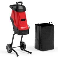 Costway 15-AMP Electric Garden Wood Chipper & Shredder Leaf Mulcher w/Wheels in Red
