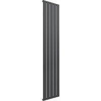 Bathroom Kingdom Flat Anthracite Single Flat Panel Vertical Radiator 1600x366 in Grey