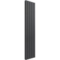Bathroom Kingdom Flat Anthracite Double Flat Panel Vertical Radiator 1600x366 in Grey