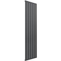 Bathroom Kingdom Flat Anthracite Single Flat Panel Vertical Radiator 1600x440 in Grey
