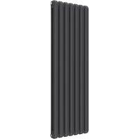 Bathroom Kingdom Coneva Anthracite Vertical Traditional Radiator 1500x510 in Grey