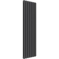 Bathroom Kingdom Coneva Anthracite Vertical Traditional Radiator 1800x510 in Grey