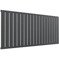Bathroom Kingdom Flat Anthracite Single Flat Panel Horizontal Radiator 600x1402 in Grey