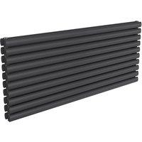 Bathroom Kingdom Nevah Anthracite Double Oval Radiator 590x1400 in Grey
