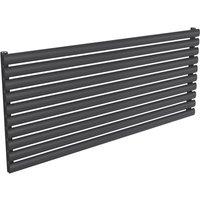 Bathroom Kingdom Nevah Anthracite Single Oval Radiator 590x1400 in Grey