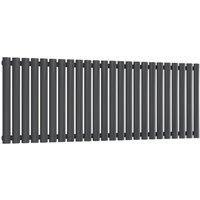 Bathroom Kingdom Neva Anthracite Single Oval Horizontal Radiator 550x1416 in Grey