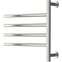 Bathroom Kingdom Rance Electric Stainless Steel Heated Towel Rail 455x500 in Silver