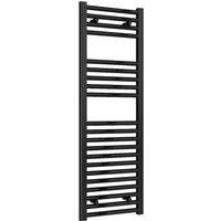 Bathroom Kingdom Diva Black Straight Heated Towel Rail 1200x400
