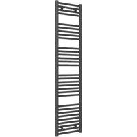 Bathroom Kingdom Diva Anthracite Straight Heated Towel Rail 1800x400 in Grey