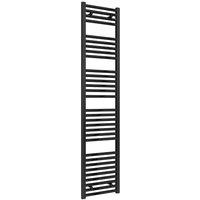 Bathroom Kingdom Diva Black Straight Heated Towel Rail 1800x400