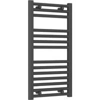 Bathroom Kingdom Diva Anthracite Straight Heated Towel Rail 800x400 in Grey