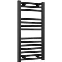 Bathroom Kingdom Diva Black Straight Heated Towel Rail 800x400