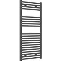 Bathroom Kingdom Diva Anthracite Straight Heated Towel Rail 1200x500 in Grey