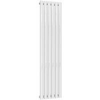 Bathroom Kingdom Neva White Single Oval Vertical Radiator 1500x354