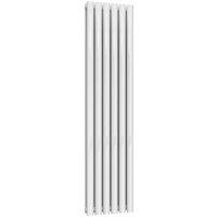 Bathroom Kingdom Neva White Double Oval Vertical Radiator 1500x354