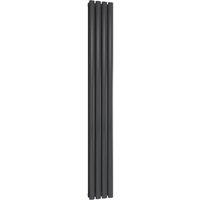 Bathroom Kingdom Neva Anthracite Double Oval Vertical Radiator 1800x236 in Grey