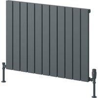 Bathroom Kingdom Piatto Anthracite Single Flat Panel Horizontal Radiator 600x820 in Grey