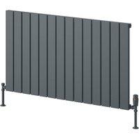 Bathroom Kingdom Piatto Anthracite Single Flat Panel Horizontal Radiator 600x1045 in Grey