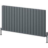 Bathroom Kingdom Piatto Anthracite Double Flat Panel Horizontal Radiator 600x1195 in Grey