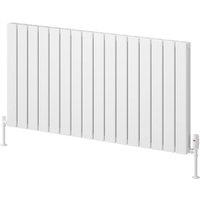 Bathroom Kingdom Piatto White Double Flat Panel Horizontal Radiator 600x1195